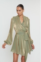 MIX AND MATCH Savina Olive Dress Λαδί Φόρεμα